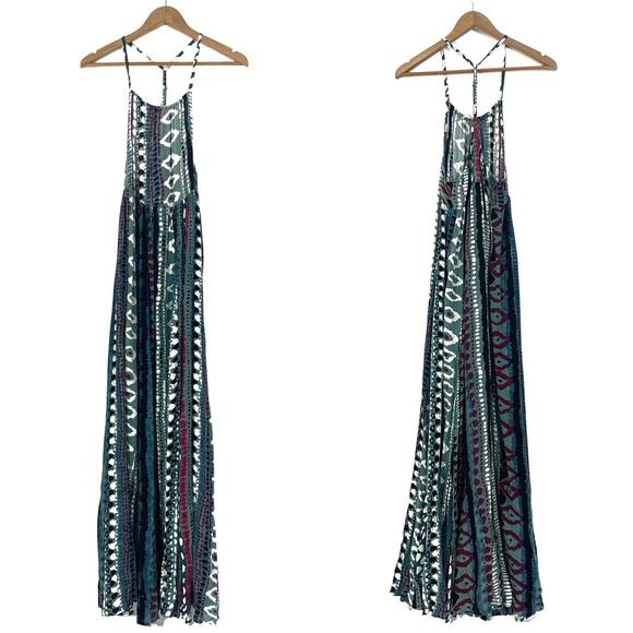 Somedays Lovin Women’s Size XS Blue Multi Liar Liar Printed Casual Maxi Dress - Picture 2 of 12